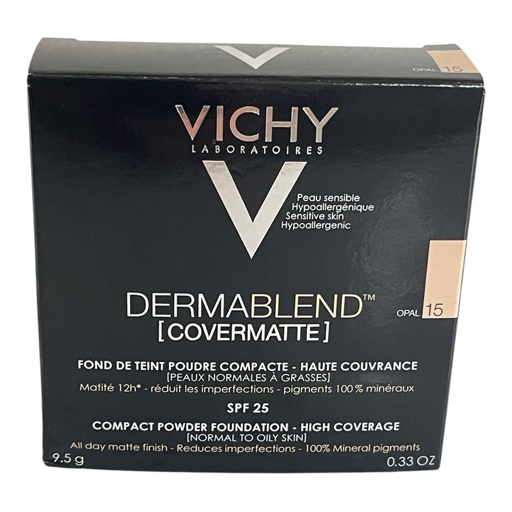 Vichy Dermablend Covermatte Compact Powder Foundation Colour 15 Opal SPF 25 New